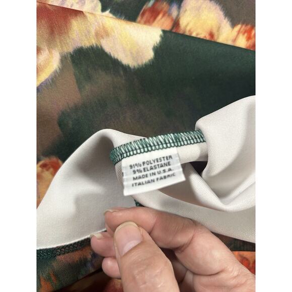 Bryn Walker Floral Tunic Blouse Top Womens Size Medium Green Pink Classic Garden - Picture 6 of 10